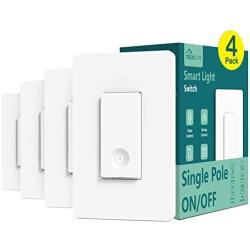 Smart Switch 4 Pack, Treatlife 2.4Ghz Smart Light Switch WiFi Light Switch Single-Pole, Neutral Wire Required, Works with Alexa and Google Home, Smart Home Remote Control, FCC/ETL Listed