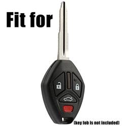 2Pcs Coolbestda Rubbber Key Fob Remote Cover Case Protector Keyless Skin Jacket Holder for Mitsubishi Eclipse 2006-2012 Endeavor 2006-2011 Galant 2006-2012 Lancer Outlander 2007-2013