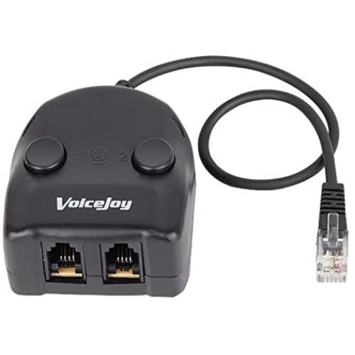 4P4C Headset Training Adapter Training Switch Adapter for RJ9 RJ10 Headsets with 2 Mute Buttons and 2 Volume Controls