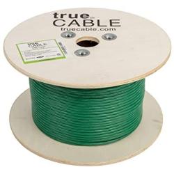 trueCABLE Cat6 Plenum (CMP), 500ft, Green, 23AWG 4 Pair Solid Bare Copper, 550MHz, ETL Listed, Unshielded Twisted Pair (UTP), Bulk Ethernet Cable