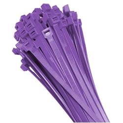 Electriduct 4'' Nylon Cable Zip Ties Self-Locking Adjustable Plastic Ties - Purple (100 Pack)