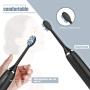 Sonic Electric Toothbrush, Wireless Rechargeable Waterproof Power Smart Timer Four Modes Deep Clean Electric Toothbrush（Black）