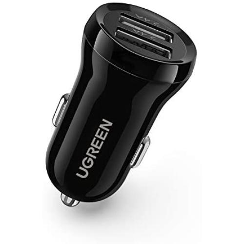 UGREEN Car Charger Dual USB Car Charger with 24W 4.8A Car Charging Adapter Compatible for iPhone 12 SE 11 Pro Max XS XR X 8 iPad Pro Air Mini Samsung S10 S9 Note 20 Ultra LG OnePlus Pixel and More