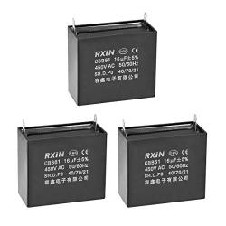uxcell Ceiling Fan Capacitor CBB61 16uF 450V AC Single Insert Metalized Polypropylene Film Capacitors 58x28x50mm for Water Pump Motor Generator, Pack of 3