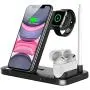 QI-EU Wireless Charger, 4 in 1 Qi-Certified Fast Charging Station Compatible Apple Watch Airpods Pro iPhone 12/11/11pro/X/XS/XR/Xs Max/8/8 Plus, Wireless Charging Stand Compatible Samsung Galaxy S20 QI-EU Wireless Charger, 4 in 1 Qi-Certified Fast Charging Station Compatible Apple Watch Airpods Pro iPhone 12/11/11pro/X/XS/XR/Xs Max/8/8 Plus, Wireless Charging Stand Compatible Samsung Galaxy S20