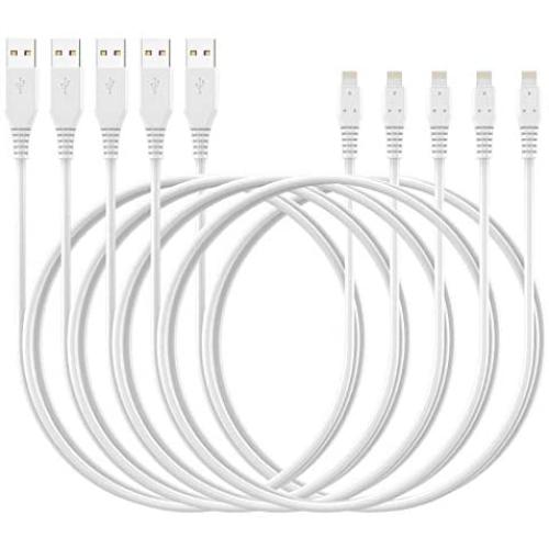iPhone Charger Cable 3FT 5Pack,Lightning Cable 3 Foot Cord Sync USB Fast Charging Cord Compatible with iPhone 11/11 Pro/Pro Max/SE/X/XS Max/XR/8/8 Plus/7/7 Plus/iPad/iPod (White)