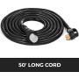 Happybuy RV Shore Power Extension Cord 50FT 50 AMP Weatherproof Heavy Duty 6AWG/3C+8AWG/1C Twist Lock Cord 50 Amp RV Replacement Cord UL and CSA Approved with Molded Connector and Patented Handle