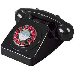 Wild & Wolf 746 Rotary Design Retro Landline Telephone, Black