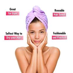 Microfiber Hair Towel Turban Wrap – 2 Pc Head Wraps for Women Bundled with Shower Cap and Comb for Women Anti-Frizz Absorbent Twist Drying Shower Towel Hat Works Like Magic Quick Dry