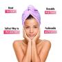 Microfiber Hair Towel Turban Wrap – 2 Pc Head Wraps for Women Bundled with Shower Cap and Comb for Women Anti-Frizz Absorbent Twist Drying Shower Towel Hat Works Like Magic Quick Dry