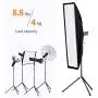 K&F Concept 2 Packs 79 inch/6.59 ft Aluminium Photo Studio Tripod Light Stands for Video HTC Vive VR, Portrait, Product Photography, Relfectors, Softboxes, Umbrellas, Backgrounds