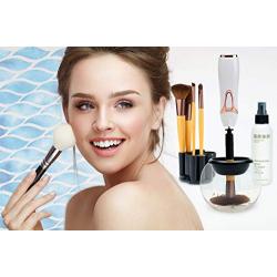 Makeup Brush Cleaner, Electronic Spinner Washer Dryer Kit with Liquid Cleansing Solution, Bowl - Quickly Spin, Wash Sanitize Cosmetic Brushes - Machine Spinning for Cleaning Professional Make Up Tools
