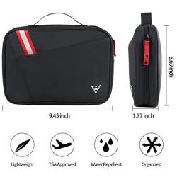 CATOREX Electronic Organizer Travel Universal Cable Accessories Case for Cable Organizer Electronics, Charger, Phone, USB, SD Card (Black)