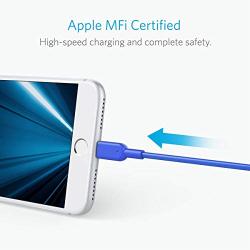 Anker Powerline II Lightning Cable (6ft), MFi Certified for iPhone Xs/XS Max/XR/X / 8/8 Plus / 7/7 Plus / 6/6 Plus (Blue)