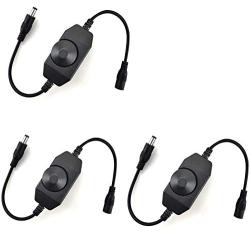 LED Strip Lights Dimmer Switch Stepless Compatible for LED Dimmable Lights, LED Rope Light 3528,5050,5630(3 Pack)