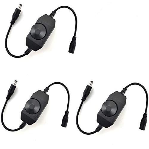 LED Strip Lights Dimmer Switch Stepless Compatible for LED Dimmable Lights, LED Rope Light 3528,5050,5630(3 Pack)