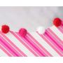 Papyrus (1-Count) Medium Valentines Day Gift Bag, Pink Stripes and Pom-Poms