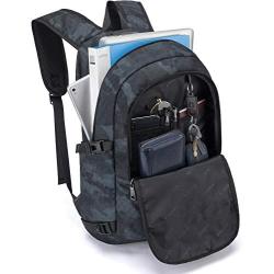 Tzowla Business Laptop Backpack Water Resistant Anti-Theft College Backpack with USB Charging Port and Lock 15.6 Inch Computer Backpacks for Women Men, Casual Hiking Travel Daypack (Navy Blue Camo)