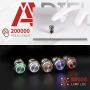 APIELE (Pcs of 2) 12mm Latching Push Button Switch High Round Head Stainless Steel 1 Normally Open with Ring Led (Yellow)