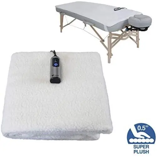 EARTHLITE Massage Table Warmer & Fleece Pad (2 in 1) - 3 Heat Settings, Cozy 0.5'' Fleece - Updated Controller (30 x 72)