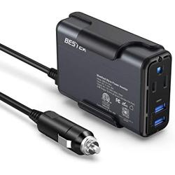 BESTEK 150W Power Inverter DC 12V to 110V AC Converter 4.2A Dual USB Car Adapter (Gray)