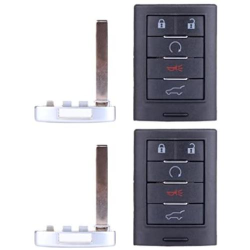 ECCPP Replacement fit for Uncut 315MHz Keyless Entry Remote Key Fob Cadillac SRX/ATS/ELR/XTS NBG009768T (Pack of 2)