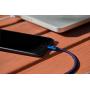 vCharged Blue 2 FT MFi Certified iPhone Charger Compatible with AirPods, iPad & iPhone - for Car Chargers, PowerBanks & Less Cable Length