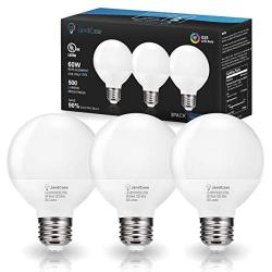 LED Vanity Light Bulb, JandCase 5W G25 LED Bulb, 60W Equivalent, 2700K Warm White, 500LM, Makeup Mirror Round Light Bulb for Bathroom, Not Dimmable, UL Listed, E26 Base, 3 Pack