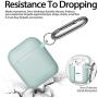 Hamile Compatible with AirPods Case [Front LED Visible] Soft Silicone Protective Cases Cover Skin Designed for Apple AirPod 2 & 1, Women Men, with Keychain (Aqua)