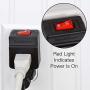 BindmMaster 3 Prong Grounded Single Port Power Adapter with Red Light Indicator On/Off Switch to be Energy Saving, Black (3 Pack)