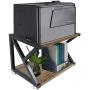 Wood Printer Stand, Multipurpose Storage Shelf for Home, Office, Printer Desk with 4 Cushion, 2 Tier (Mod)