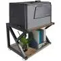Wood Printer Stand, Multipurpose Storage Shelf for Home, Office, Printer Desk with 4 Cushion, 2 Tier (Mod)