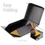 PACKHOME Gift Box 14x9.5x4.5 Inches, Large Gift Box with Lid, Groomsman Box, Sturdy Storage Box, Collapsible Gift Box with Magnetic Closure (Glossy Black with Embossing)