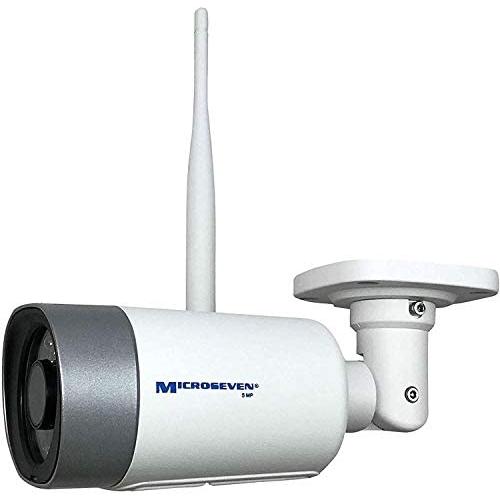 Microseven 5MP UltraHD 2560x1920 WiFi 2 Two-Way Audio,Built-in Amplified Mic &Speaker,Alexa,SD Slot,Outdoor IP Camera,Day&Night, Human Motion Detection, FTP, Cloud,Web,Apps,VMS,ONVIF,Broadcasting