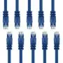 GearIT 10 Pack, Cat 6 Ethernet Cable Cat6 Snagless Patch 0.5 Feet - Computer LAN Network Cord, Blue - Compatible with 10 Port Switch POE 10port Gigabit