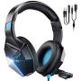 Mpow EG10 PC Gaming Headset for PS4,PS5,PC,Xbox One,Switch -7.1 Surround Sound Headset with Microphone,Noise Cancelling,LED Light,Soft Earmuffs,Gaming Headphone with Microphone for PC Headset