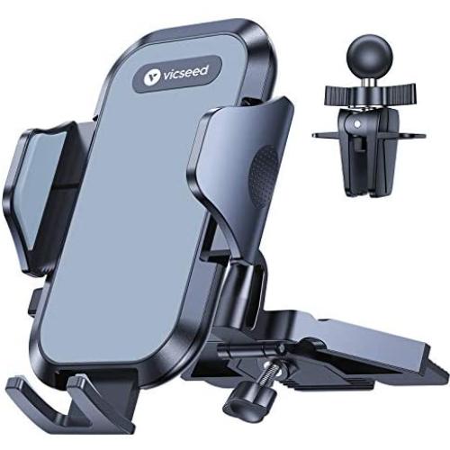 Ultra Stable Car Phone Mount, VICSEED NEWEST CD Slot & Air Vent Universal Cell Phone Holder for Car, Fit for iPhone 12 11 Pro Max SE Xs Xr X 9 8 7 Plus, Galaxy Note 10 S20 S20+ S10+ S10 Google LG Etc.