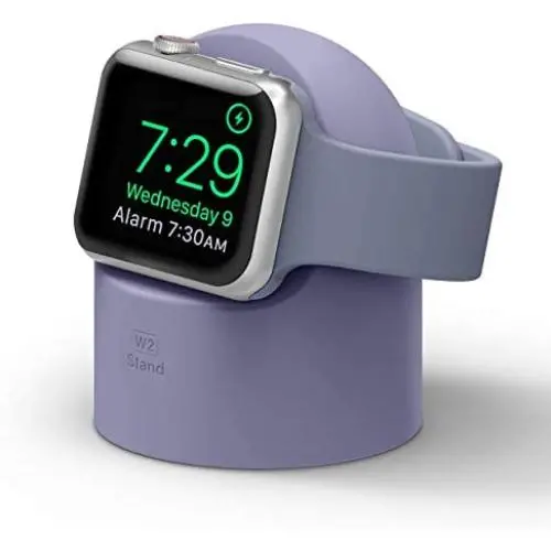 elago W2 Charger Stand Compatible with Apple Watch Series 6/SE/5/4/3/2/1 (44mm, 42mm, 40mm, 38mm), Durable Silicone, Compatible with Nightstand Mode (Lavender Grey) elago W2 Charger Stand Compatible with Apple Watch Series 6/SE/5/4/3/2/1 (44mm, 42mm, 40mm, 38mm), Durable Silicone, Compatible with Nightstand Mode (Lavender Grey)