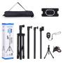 T-SIGN IPad Tripod Stand Reinforced Floor Tablet Mount, Foldable Adjustable Height for iPad Mini, iPad Air, and More 7 to 13 Inch Ipads, Phone Holder, Carrying Case, Bluetooth Remote Control