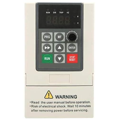 VFD Variable Frequency Converter 220V Single-Phase Input & Output Motor Drive Inverter for Spindle Motor Speed Control(1.5KW 7A)