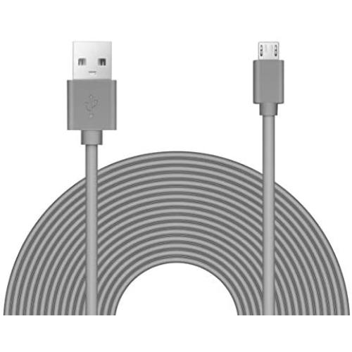 25ft Power Extension Cable Compatible with Blink Mini, Wyze, Playstation, Yi Dome, Home Camera - Charcoal