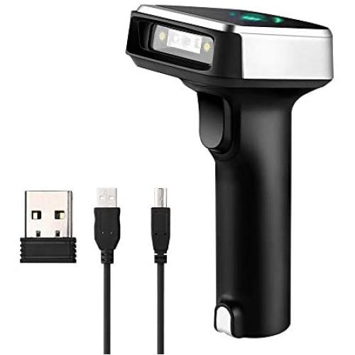 Eyoyo 1D 2D QR Wireless Barcode Scanner, 3-in-1 BT & 2.4G & USB Wired Portable Handheld Barcode Reader for PDF417 Data Matrix UPC Compatible Laptops/PC/Android/iOS