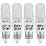 4-Pack JDE11 120V 100W Frosted Halogen JDE11 100W Bulb Warm White 100 Watt T4 E11 Bulb Frosted JD E11 T4 100W for Chandeliers, Pendants, Table Lamps, Cabinet Lighting, Mini-Candelabra Base T4 Bulb