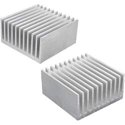 Aluminum Chipset Heatsink Radiator Heat Sink Cooling Fin Silver for CPU LED Power Active Component 40 x 40 x 20mm (2 Pcs) -Kalolary