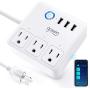 Gosund Smart Power Strip Works with Alexa Google Home, Smart Plug USB WiFi Surge Protector Multi Outlet Extender, 4ft Extension Cord, 3 USB 3 Charging Ports for Home Office Desk Tablets 10A, White