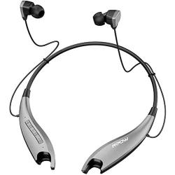 Mpow Jaws Gen5 Bluetooth Headphones 18H Playtime for Work from Home, V5.0 Wireless Neckband Headphones Online Teaching & Conference, Bluetooth Headset Call Vibrate & CVC6.0 Noise Cancelling Mic, Gray