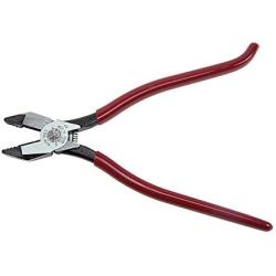 Klein Tools D201-7CSTA Linesman Pliers, Side Cutters with Spring Loaded Action, Ironworker Pliers have Aggressive Knurl and Tempered Handles