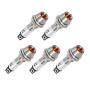 VictorsHome Indicator Light 12V DC Yellow 5/16 Inch 8mm Metal Shell Panel Mount Signal Pilot Dash Directional Lights 5 Pack