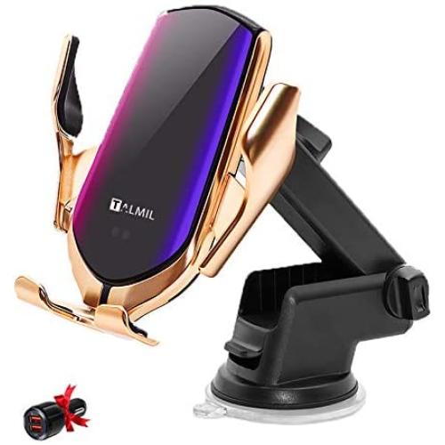 TALMIL Wireless Car Charger Mount,Windshield Dash Air Vent Phone Holder Compatible iPhone 11/11 Pro/11 Pro Max/Xs MAX/XS/XR/X/8/8+,Samsung S10/S10+/S9/S9+/S8/S8+