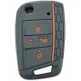 2Pcs Coolbestda Compatible with 2020 2019 2018 2017 VW Golf Alltrack Sportwagen GTI Tiguan Atlas POLO Skoda Octavia NBGFS12A01 Rubber 4buttons Flip Out Key Fob Case Keyless Remote Holder Protector